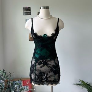 Sz_M | Slipdress with Garter Straps Floral Lace